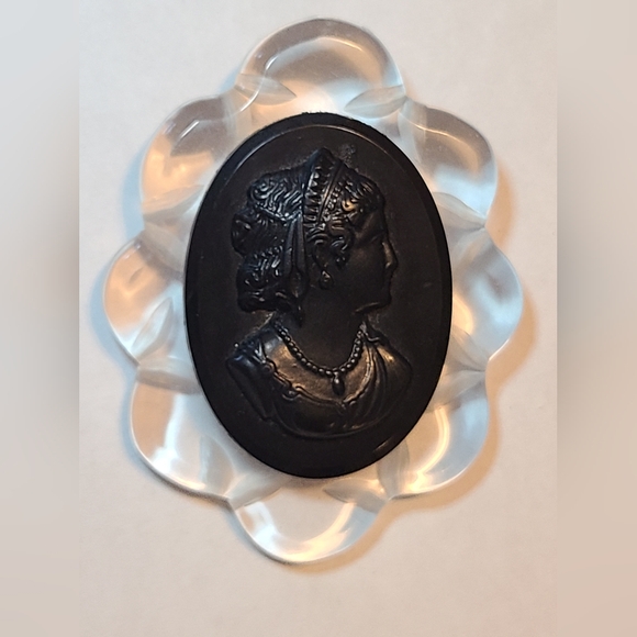 1930s cameo mourning brooch - Picture 5 of 6